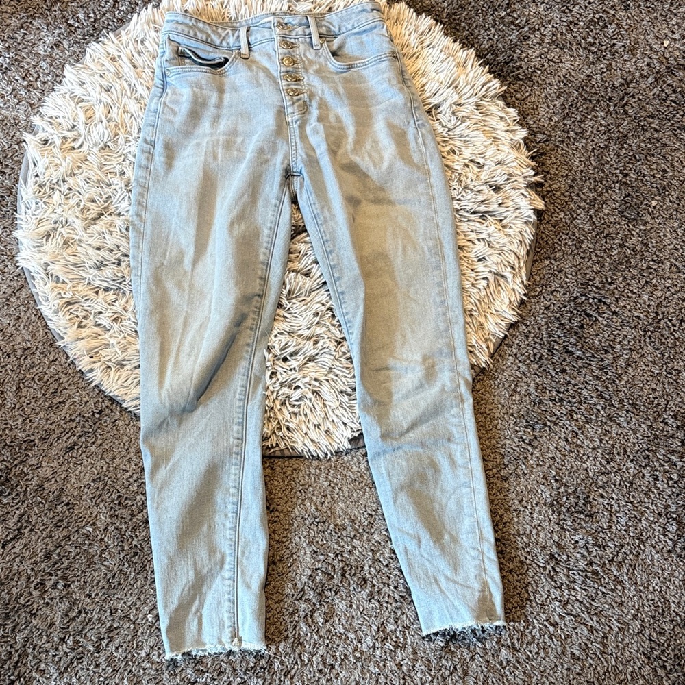 LOFT High-Rise Button-Fly Jeans Size 0